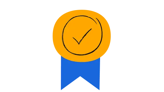 Badge with checkmark illo.