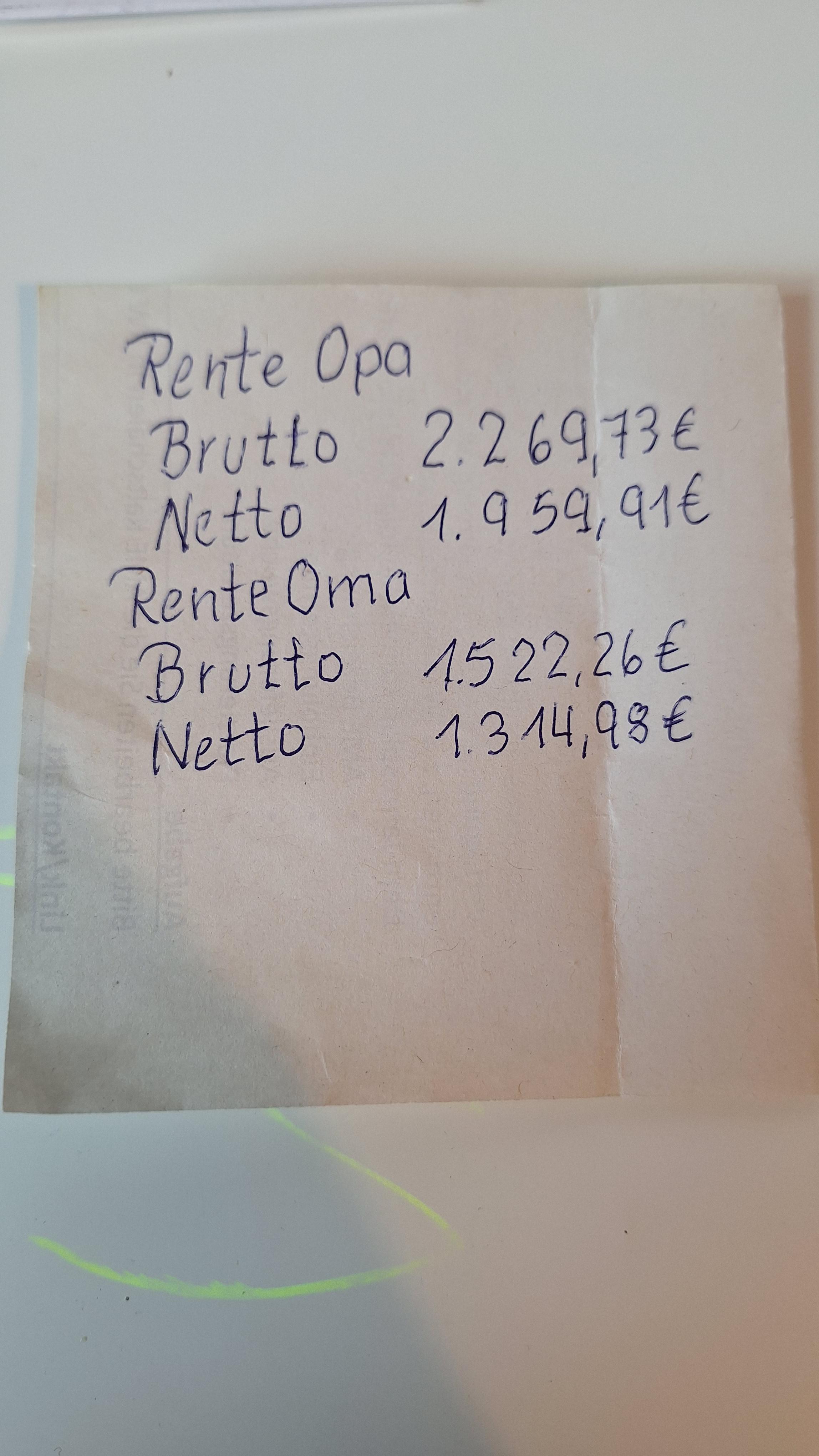 r/Finanzen - Opas Rente und die Steuern - ein Paradebeispiel der Deutschen Rentenversicherung