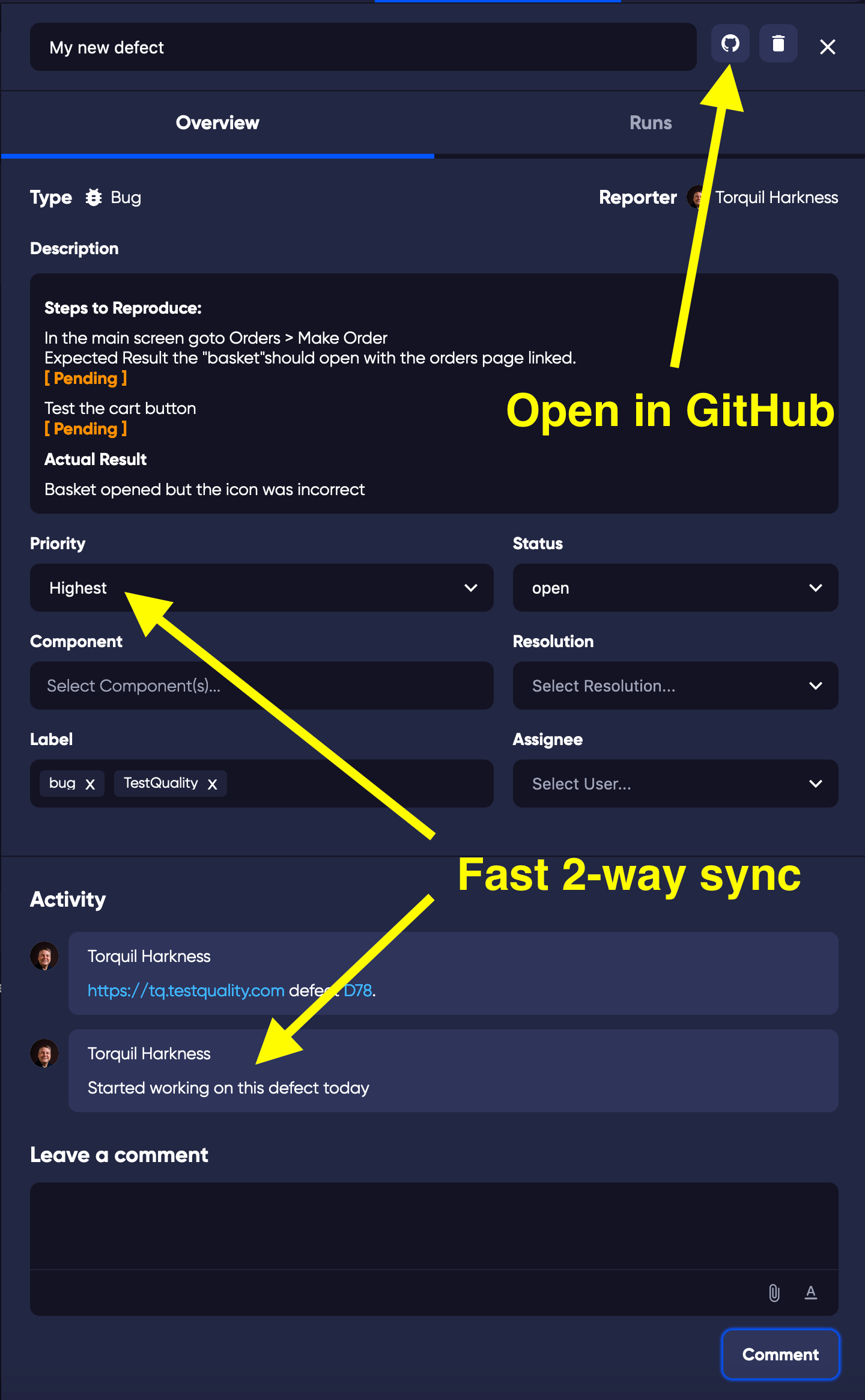 TestQuality - Unified Test Management for GitHub screenshot